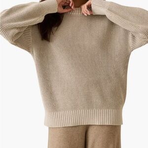 Faherty Light Tan Crew Neck Sweater
